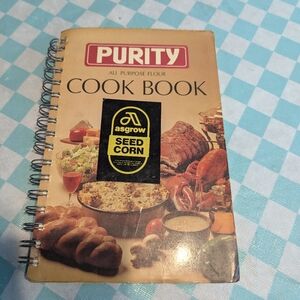 Purity Cookbook - Spiral Bound . Asgrow See Corn Sticker On Front. EUC 1970's